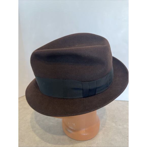 Vtg PORTIS Fedora Hat Sz 7 1/4 Swans Down Finish Swans Water Repellant Finish - Picture 5 of 13